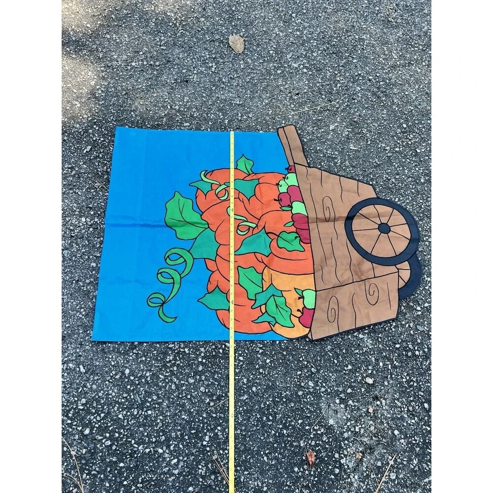 Outdoor Garden Stitch DS Flag 28x40 - Fall Halloween Pumpkins Apples Harvest